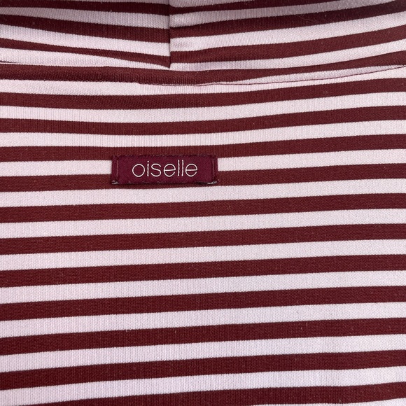 Oiselle Big Stripe Mock Neck Top - Medium - Picture 4 of 5